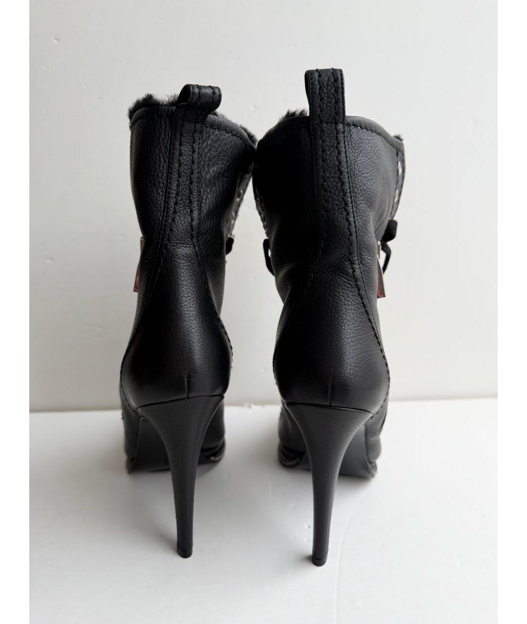 BARBARA BUI Черные кожаные ботильоны, фото 3