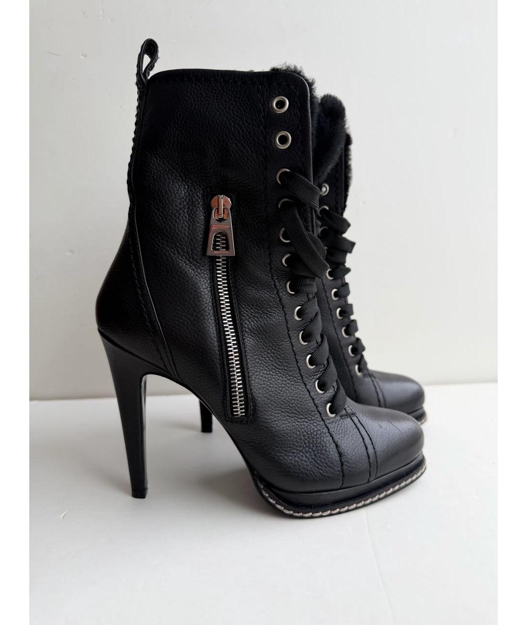 BARBARA BUI Черные кожаные ботильоны, фото 2