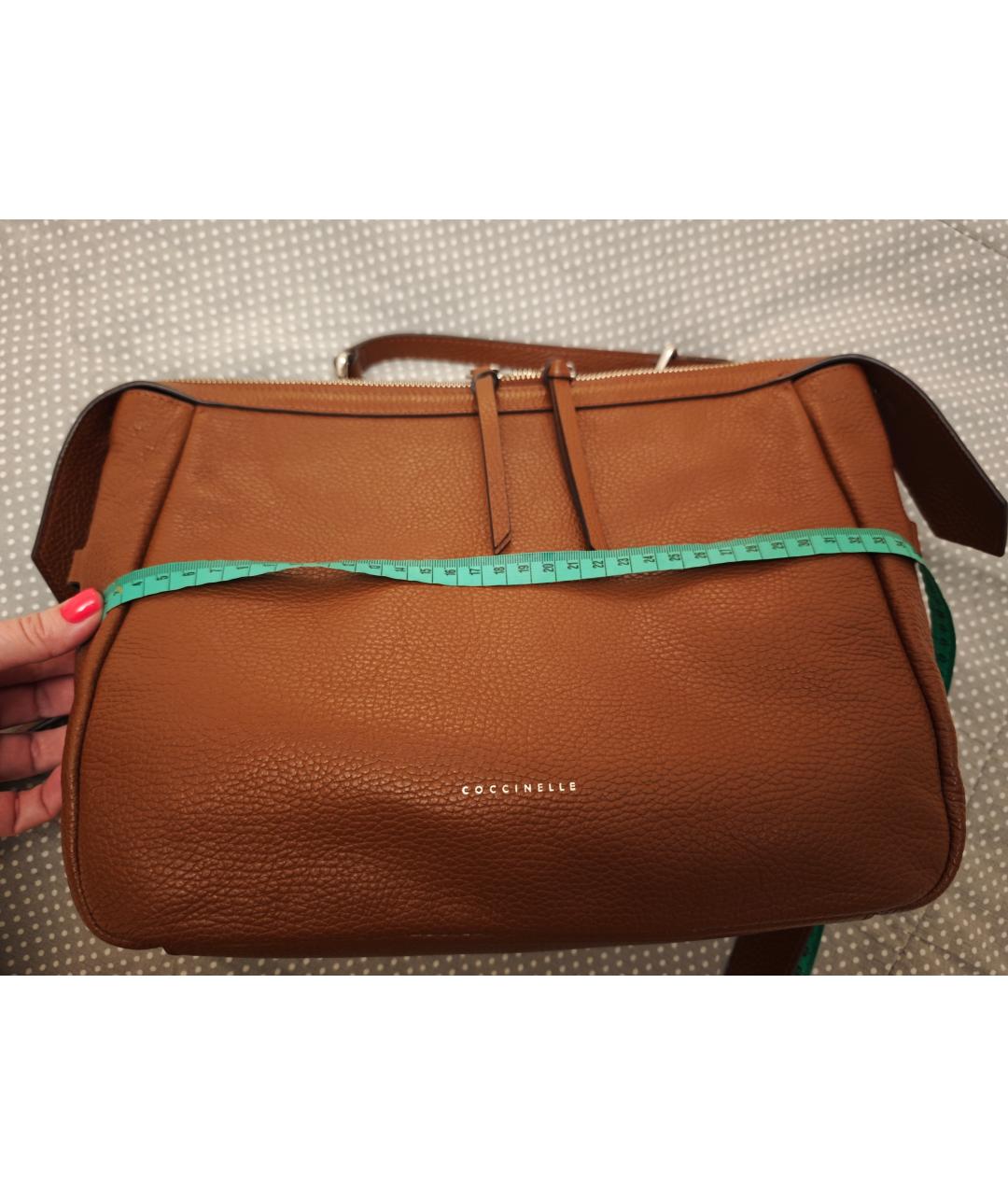COCCINELLE Коричневая кожаная сумка через плечо, фото 2