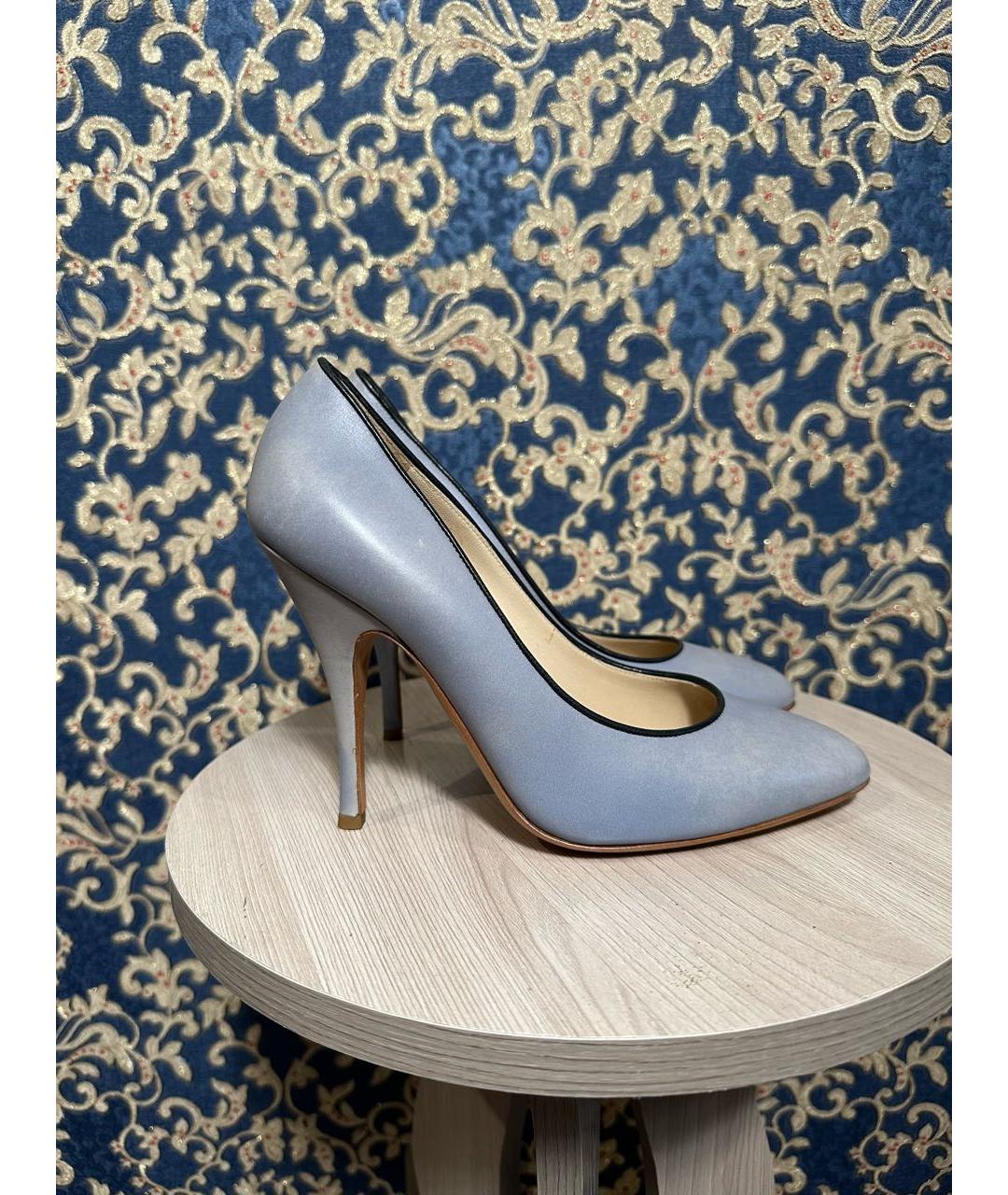 MOSCHINO Голубые кожаные туфли, фото 8