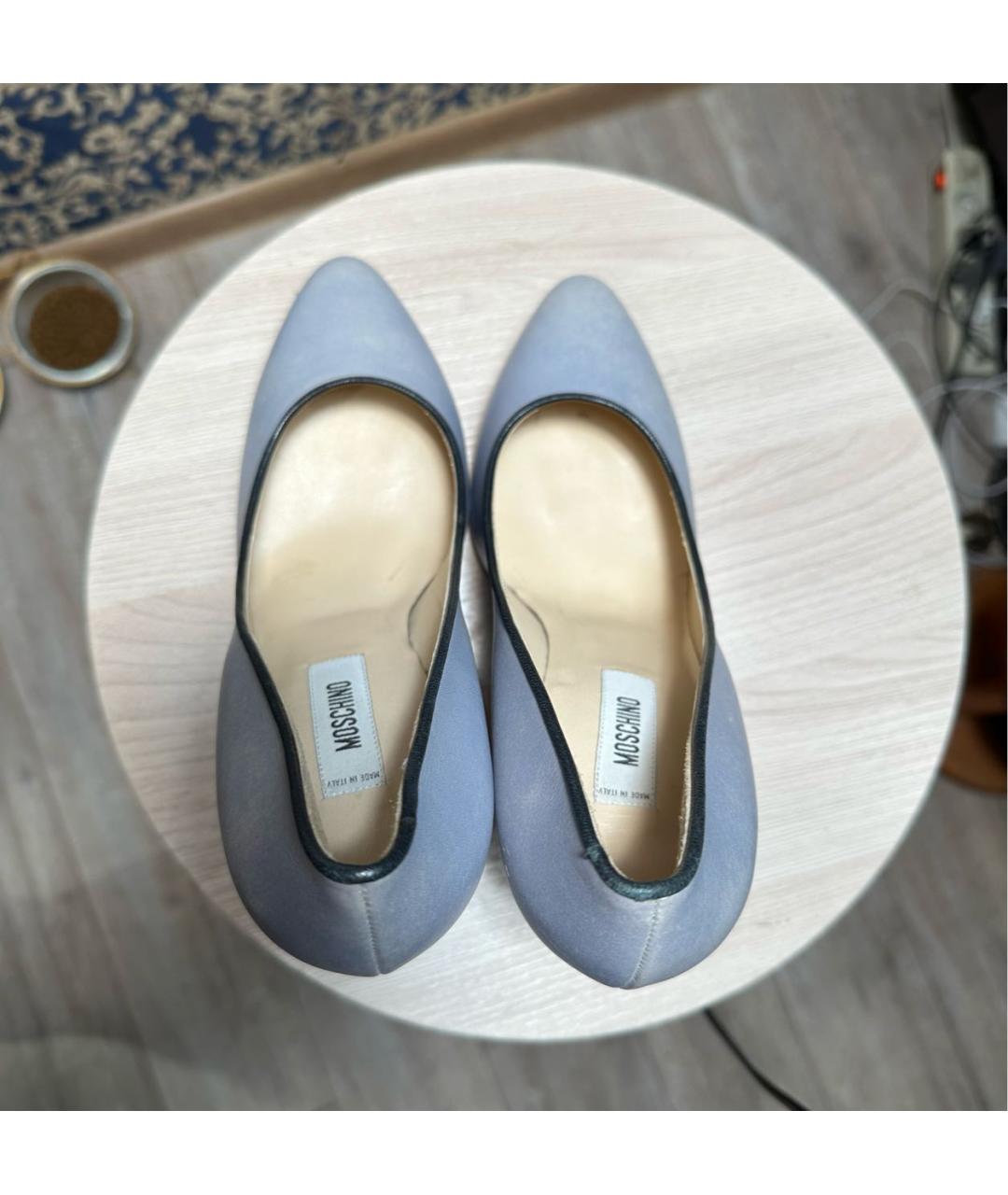MOSCHINO Голубые кожаные туфли, фото 5