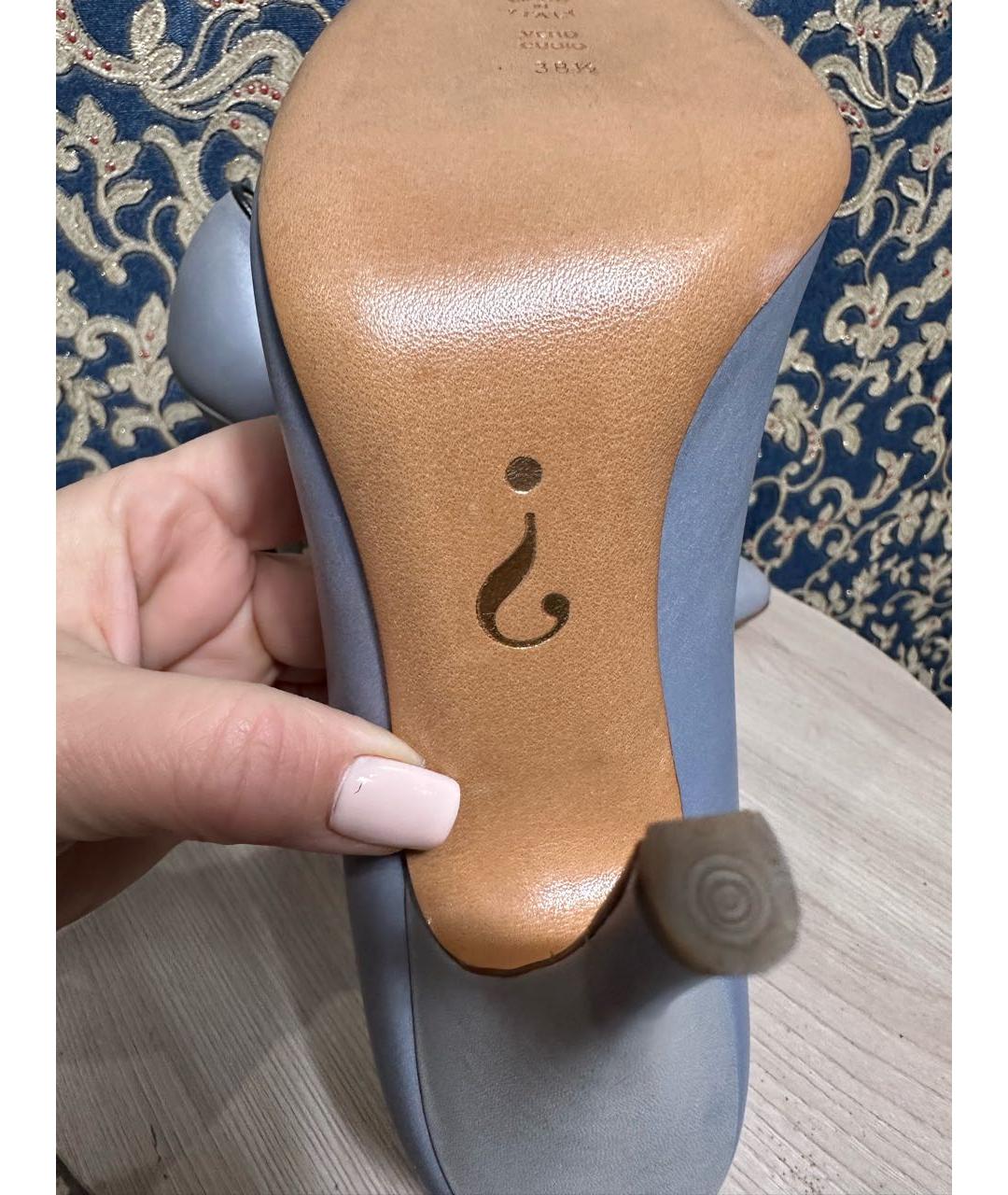 MOSCHINO Голубые кожаные туфли, фото 4