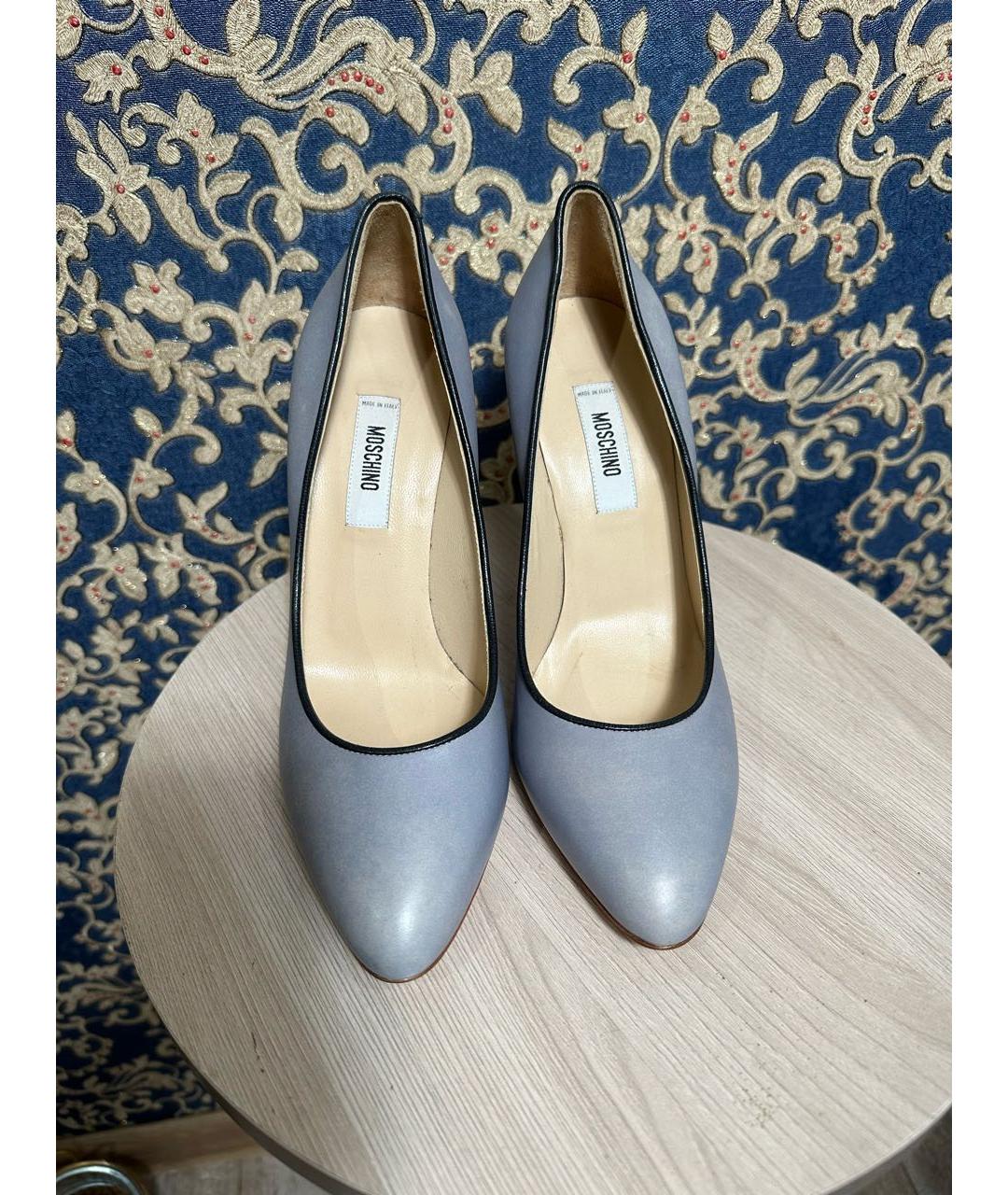 MOSCHINO Голубые кожаные туфли, фото 2