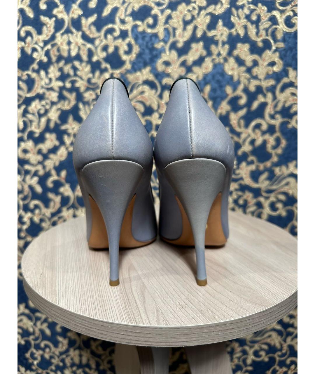 MOSCHINO Голубые кожаные туфли, фото 7