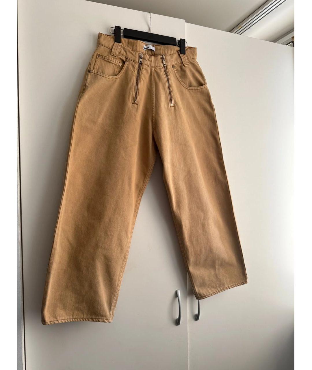 RAF SIMONS Бежевые хлопковые прямые джинсы, фото 3