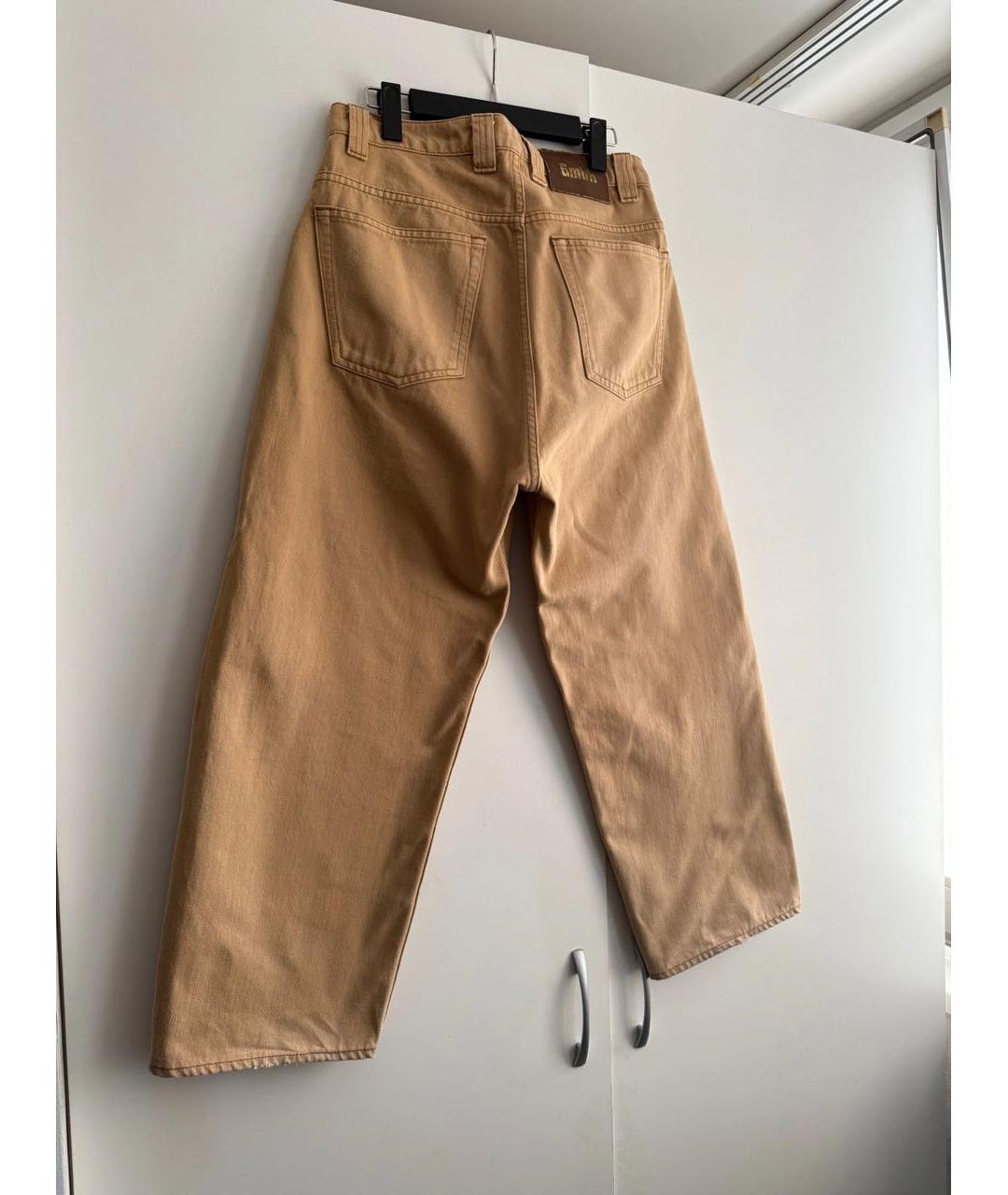 RAF SIMONS Бежевые хлопковые прямые джинсы, фото 2