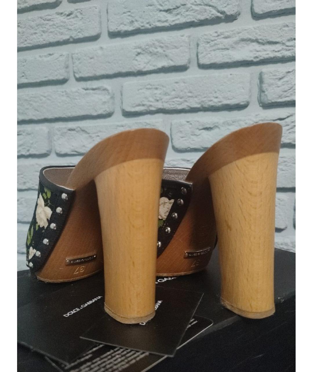 DOLCE&GABBANA Мульти текстильные сабо, фото 4