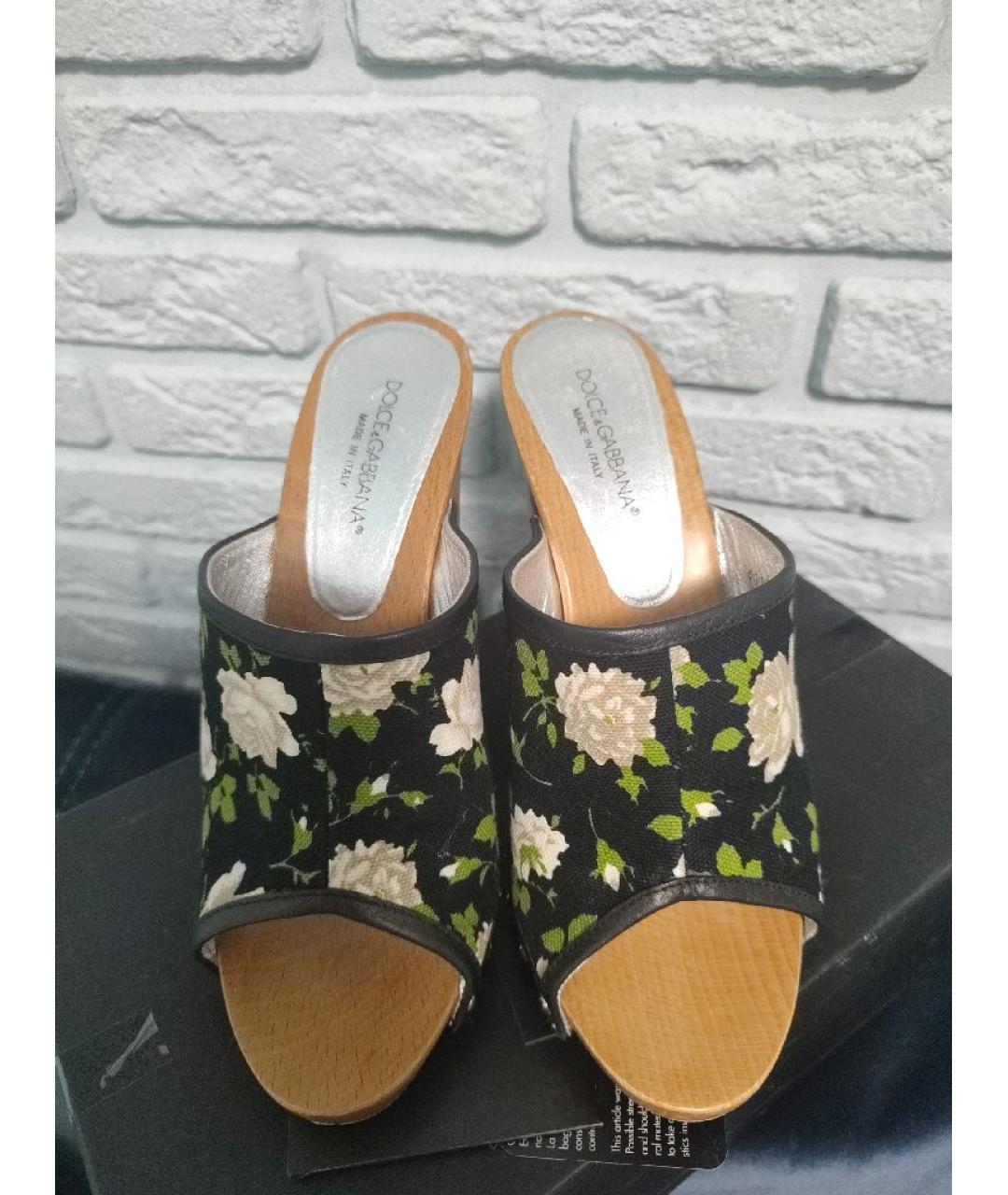 DOLCE&GABBANA Мульти текстильные сабо, фото 2