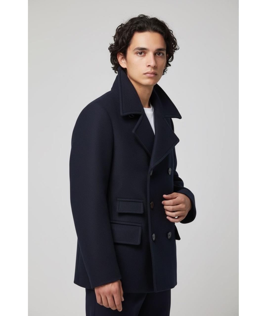 DRIES VAN NOTEN Черное шерстяное пальто, фото 8