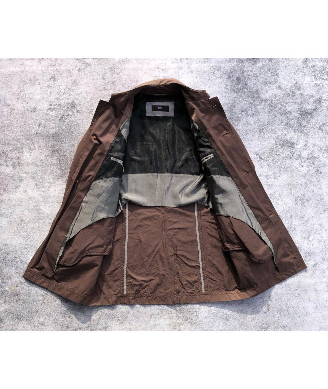 HUGO BOSS Коричневый ацетатный тренч / плащ, фото 3