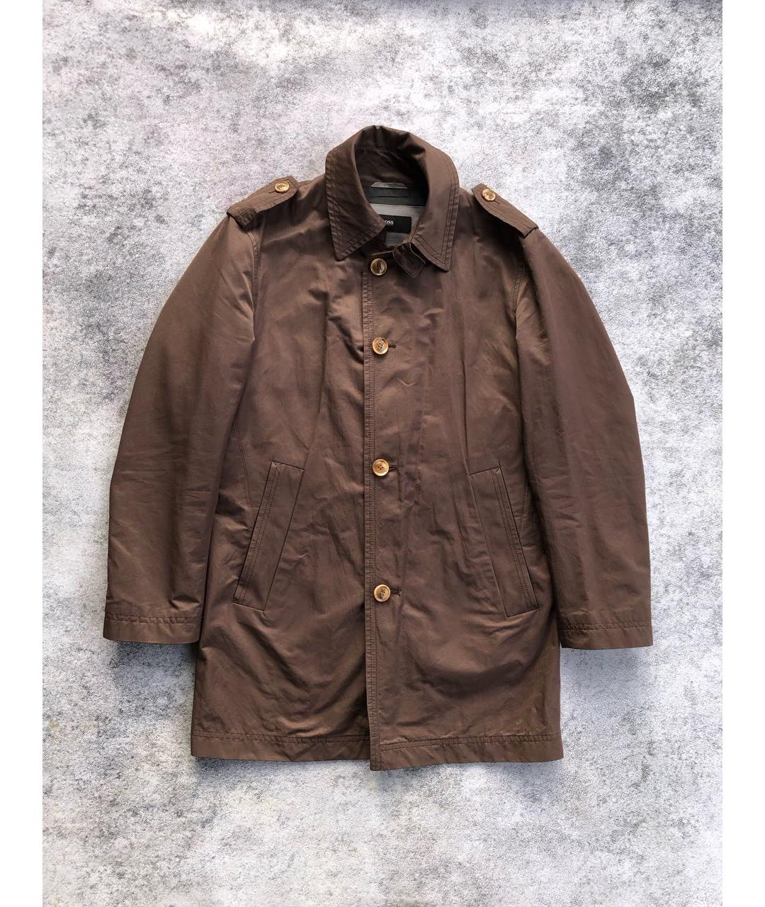 HUGO BOSS Коричневый ацетатный тренч / плащ, фото 8