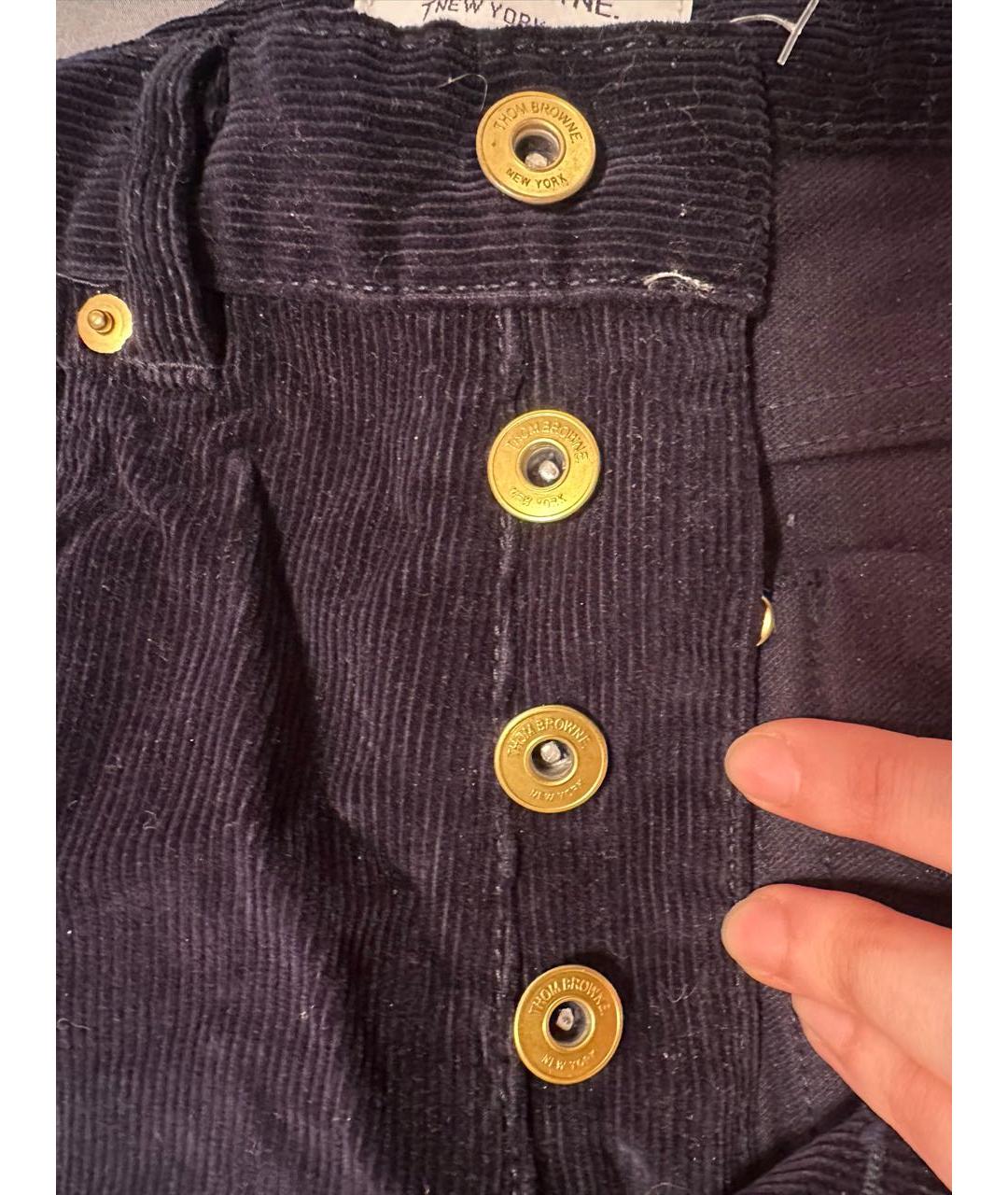 THOM BROWNE Черные хлопковые брюки чинос, фото 3