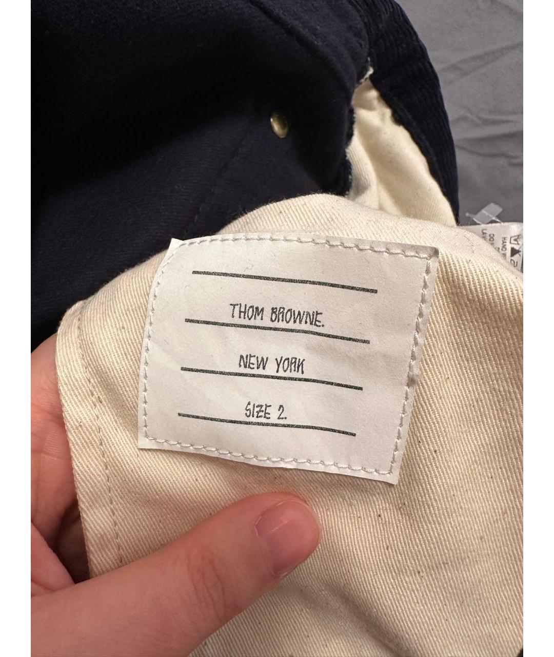 THOM BROWNE Черные хлопковые брюки чинос, фото 5