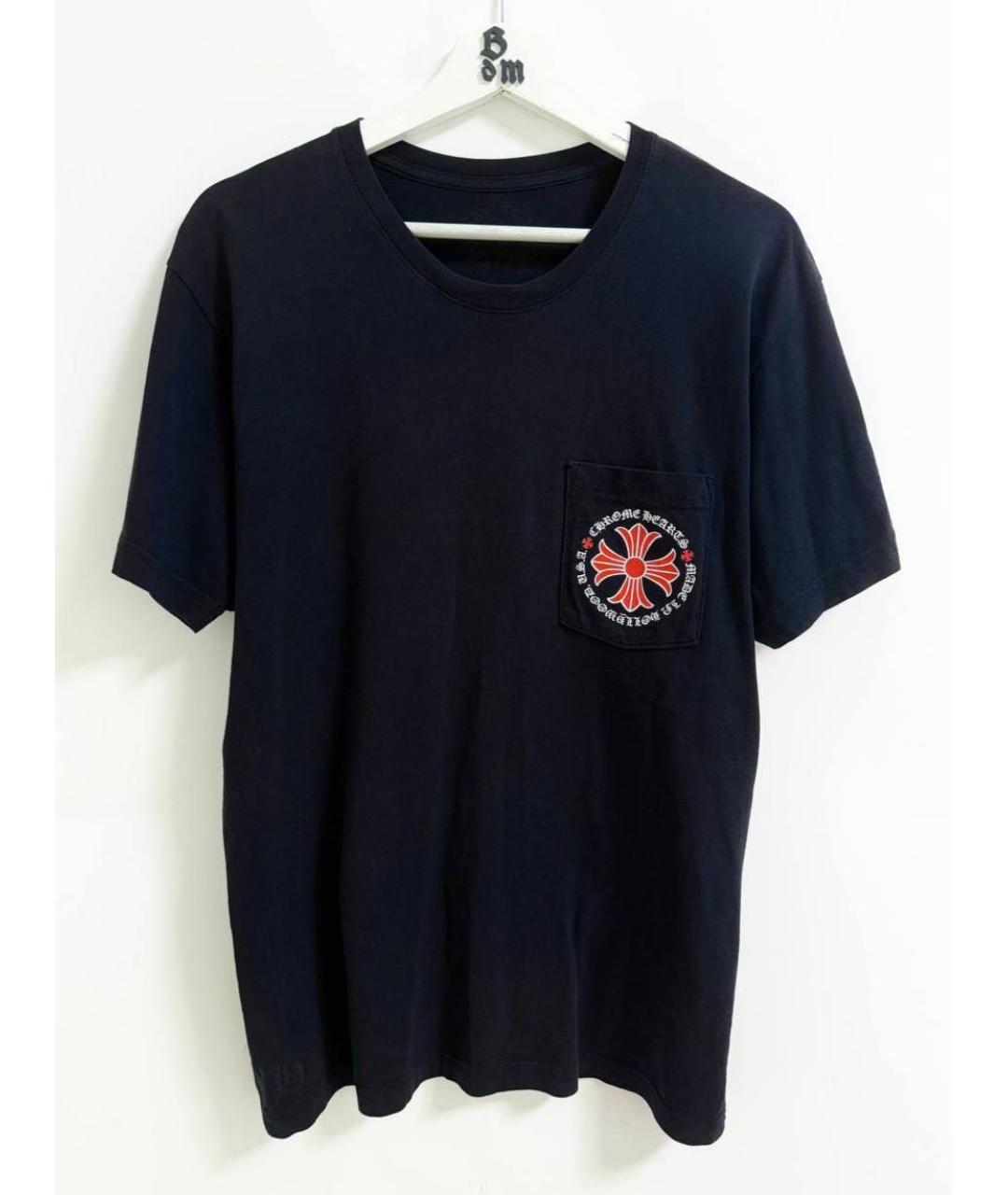 CHROME HEARTS Черная хлопковая футболка, фото 2