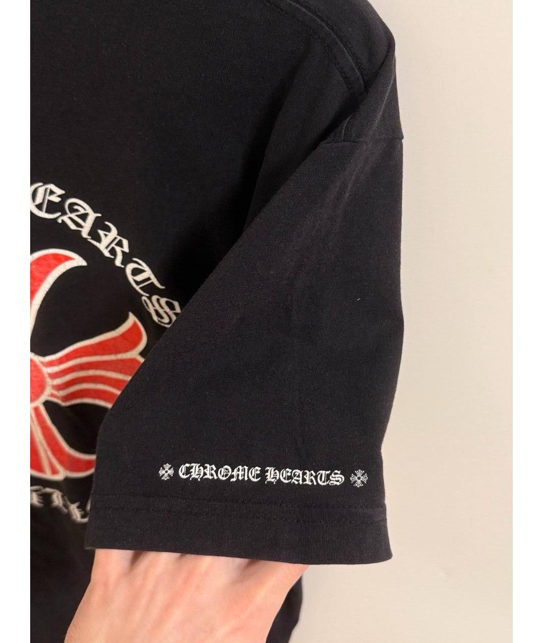 CHROME HEARTS Черная хлопковая футболка, фото 4