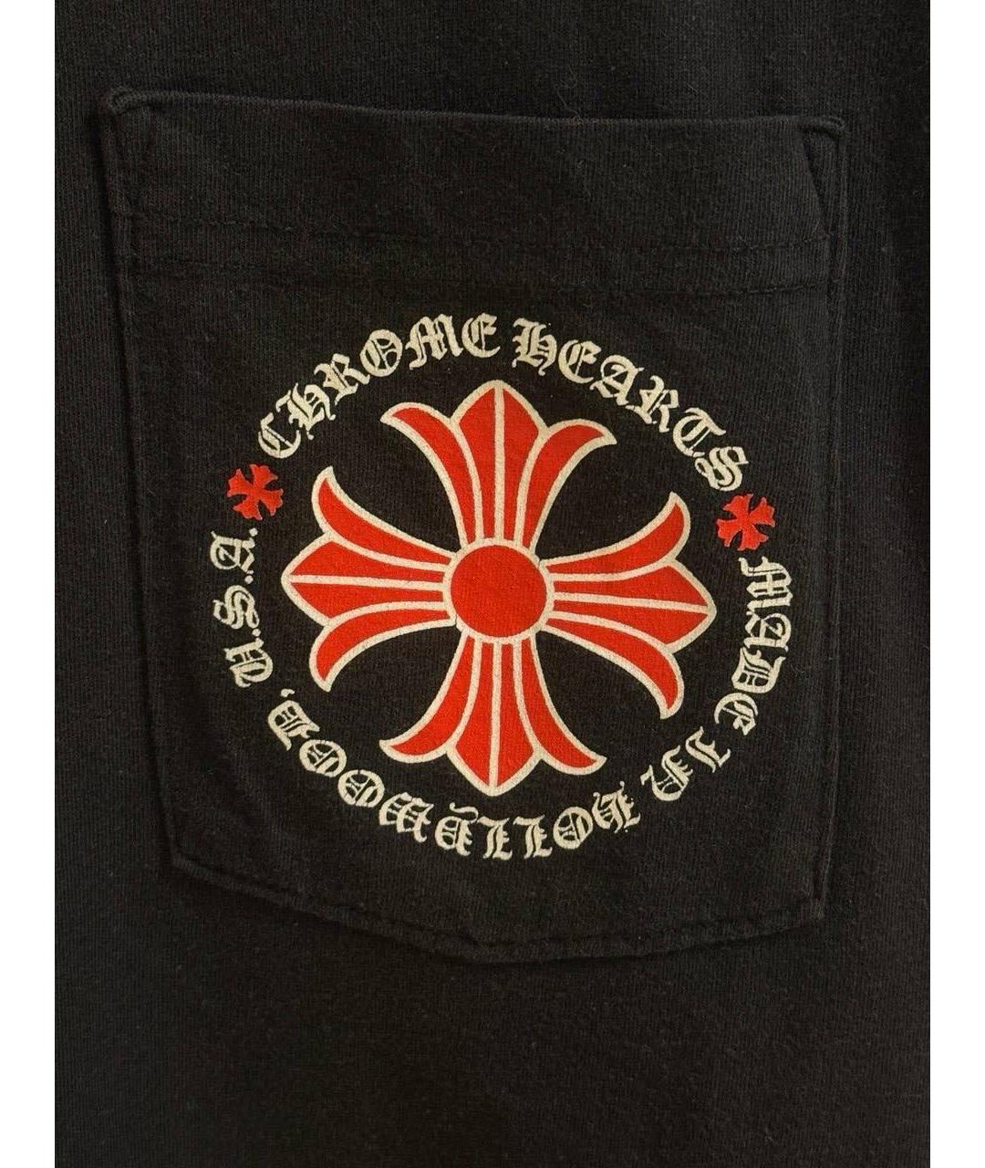 CHROME HEARTS Черная хлопковая футболка, фото 3