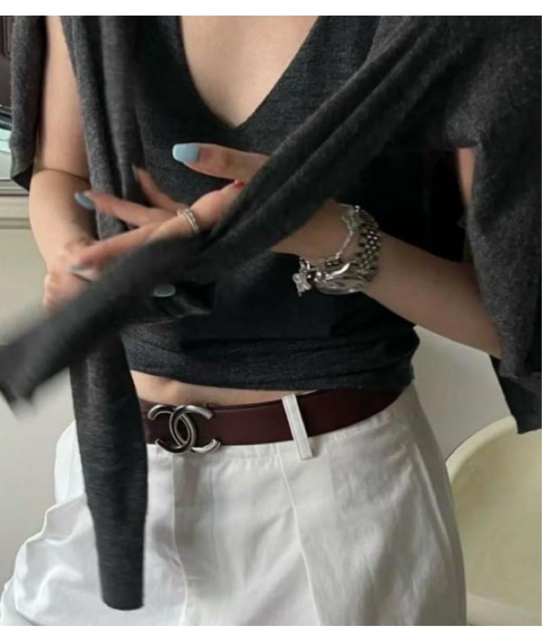 CHANEL Черный кожаный ремень, фото 4