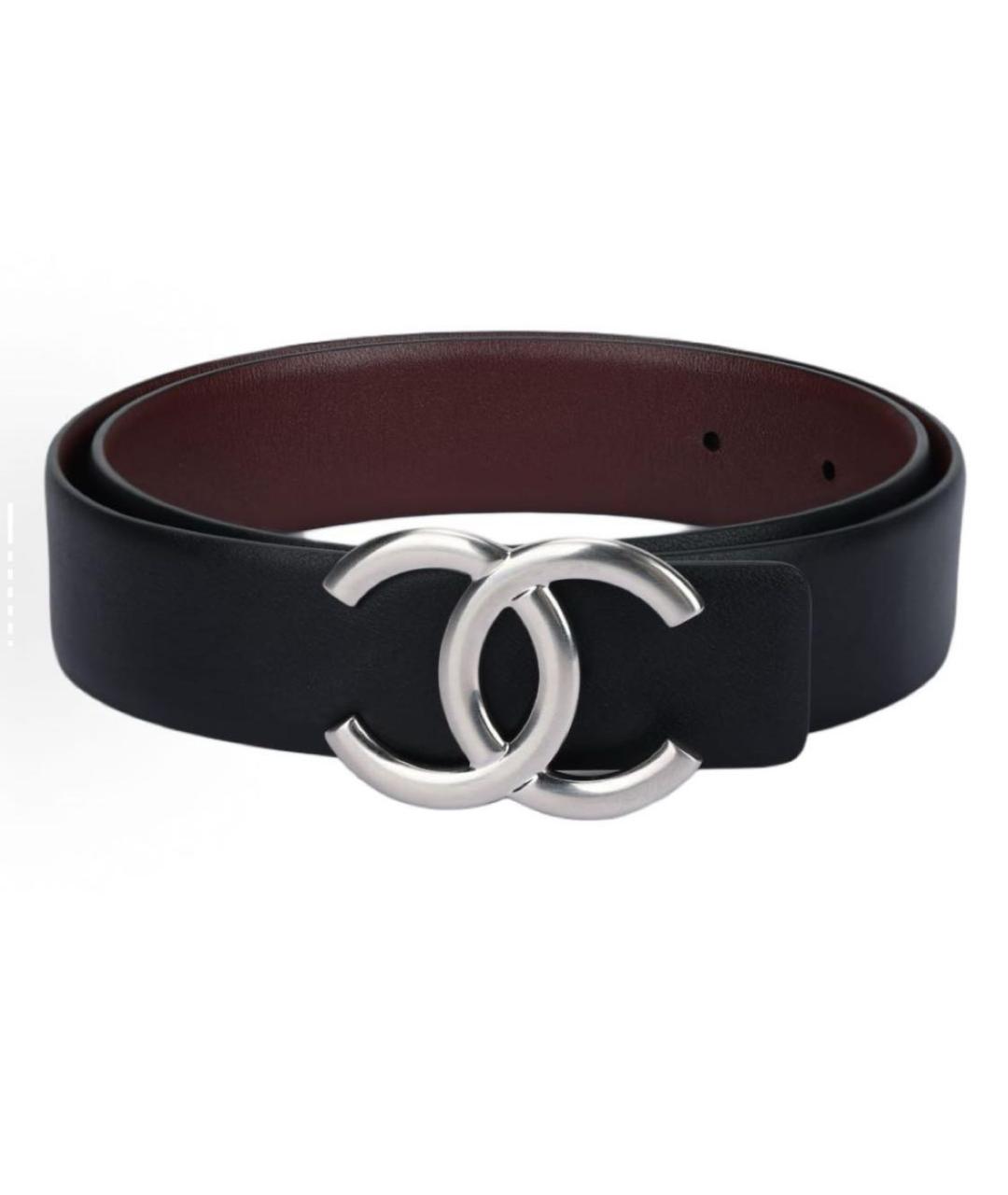 CHANEL Черный кожаный ремень, фото 6