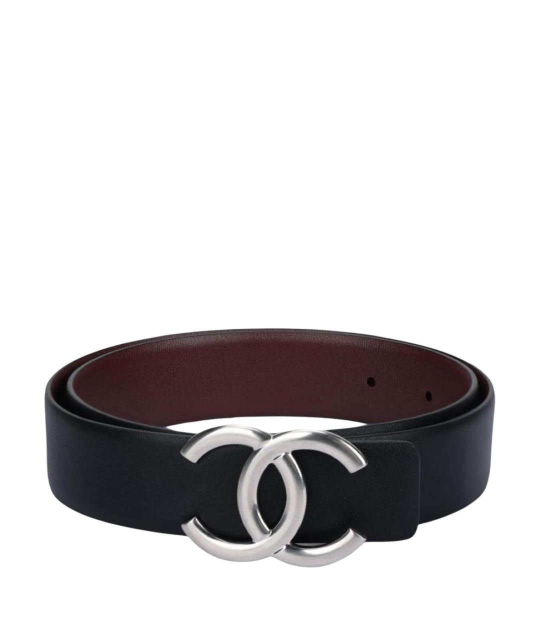 CHANEL Черный кожаный ремень, фото 1