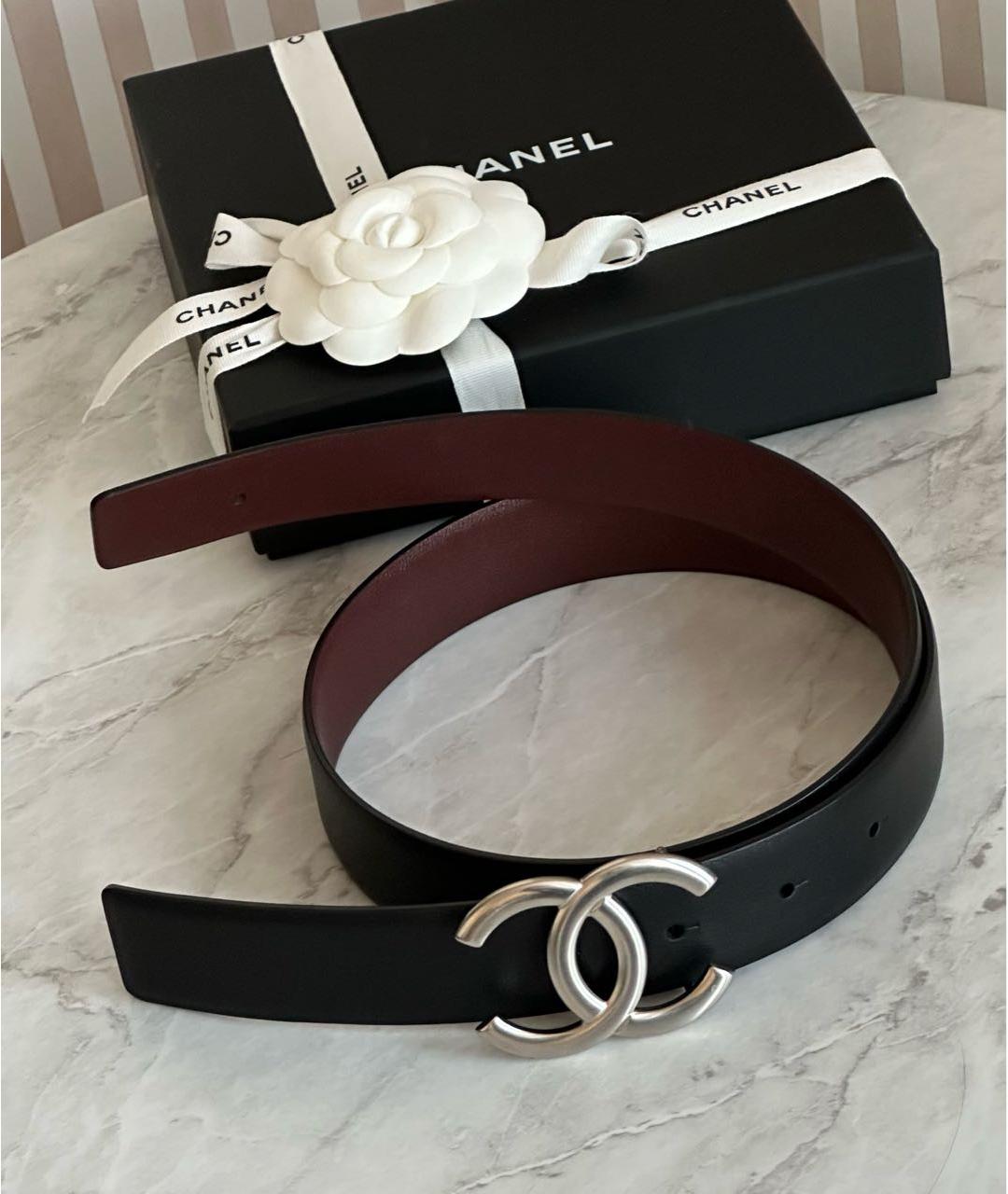 CHANEL Черный кожаный ремень, фото 2