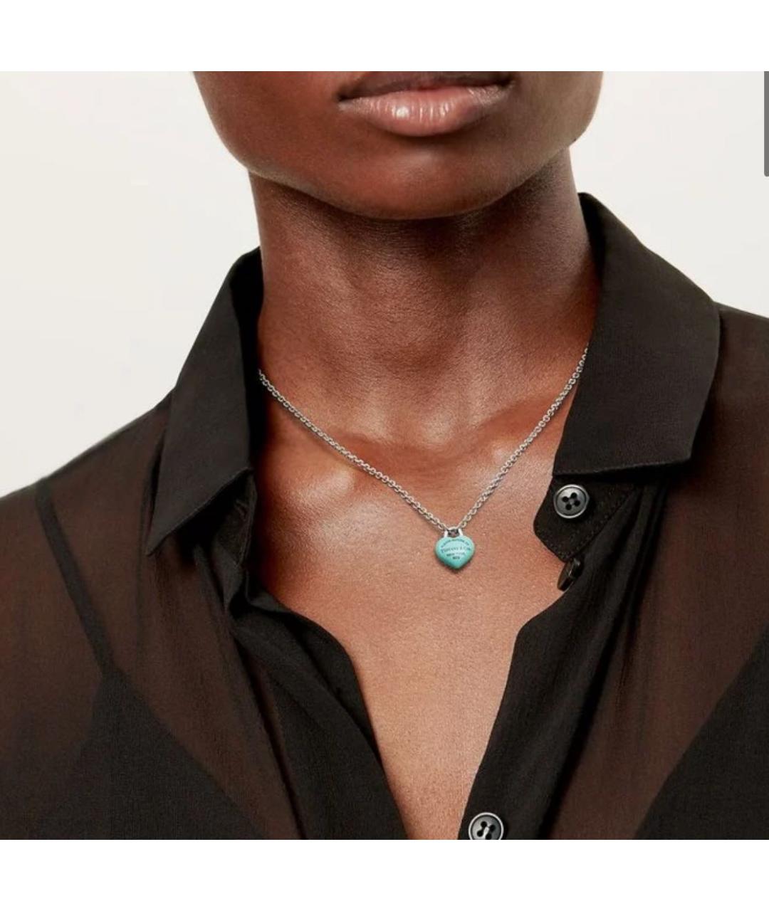 TIFFANY&CO Бирюзовое серебряное колье, фото 4