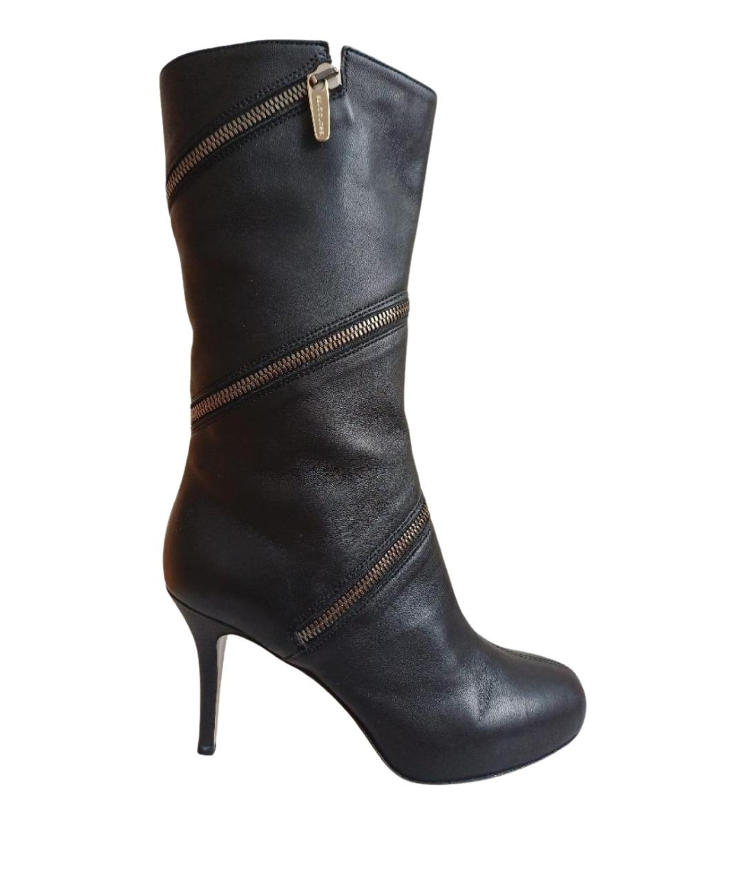 SERGIO ROSSI Черные кожаные сапоги, фото 1