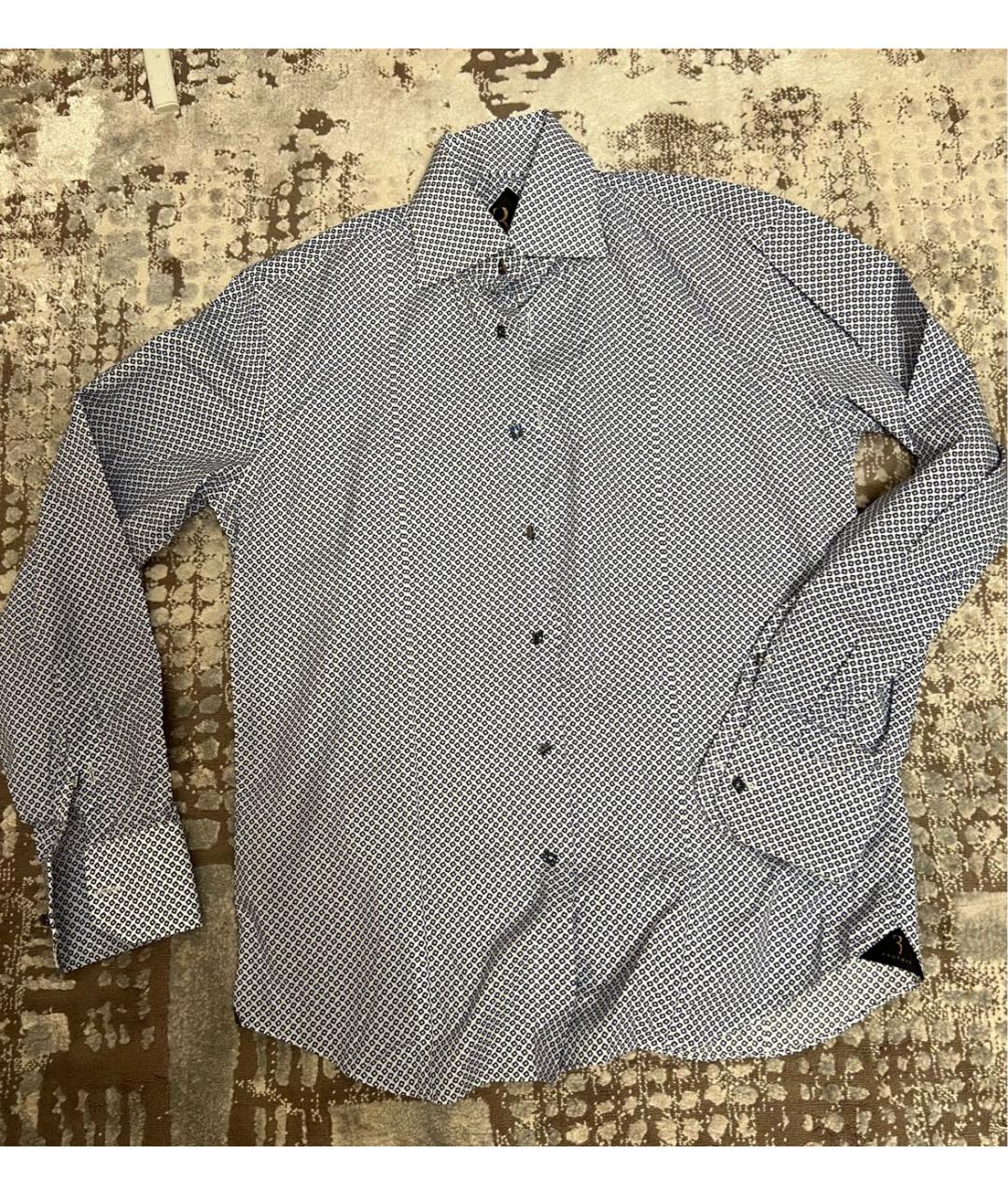 BILLIONAIRE Синяя хлопковая классическая рубашка, фото 5