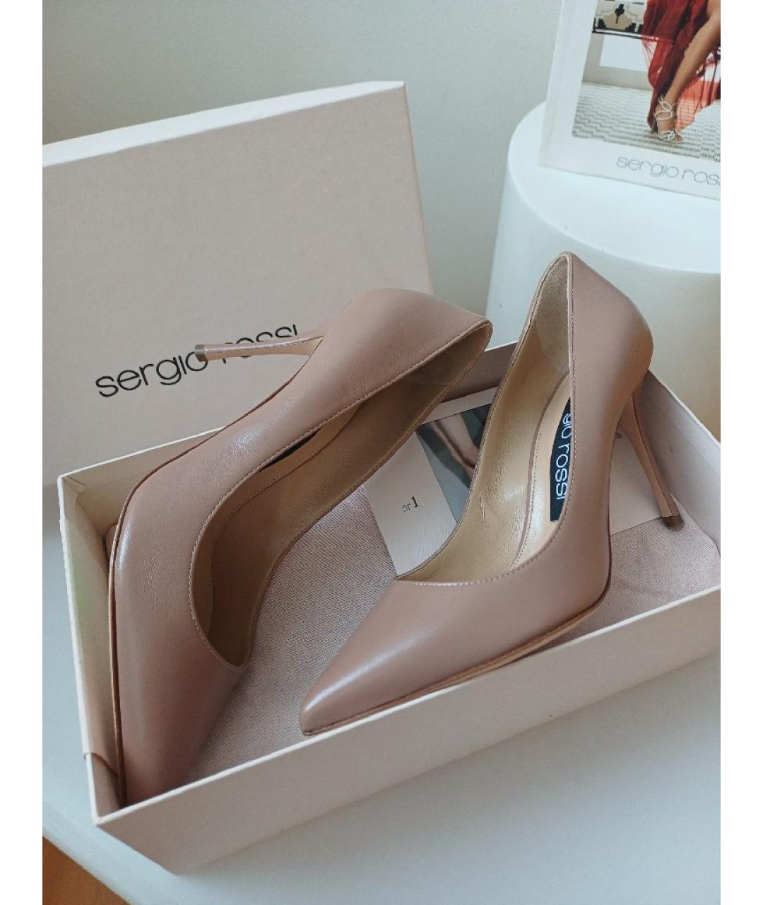 SERGIO ROSSI Коричневые кожаные туфли, фото 2