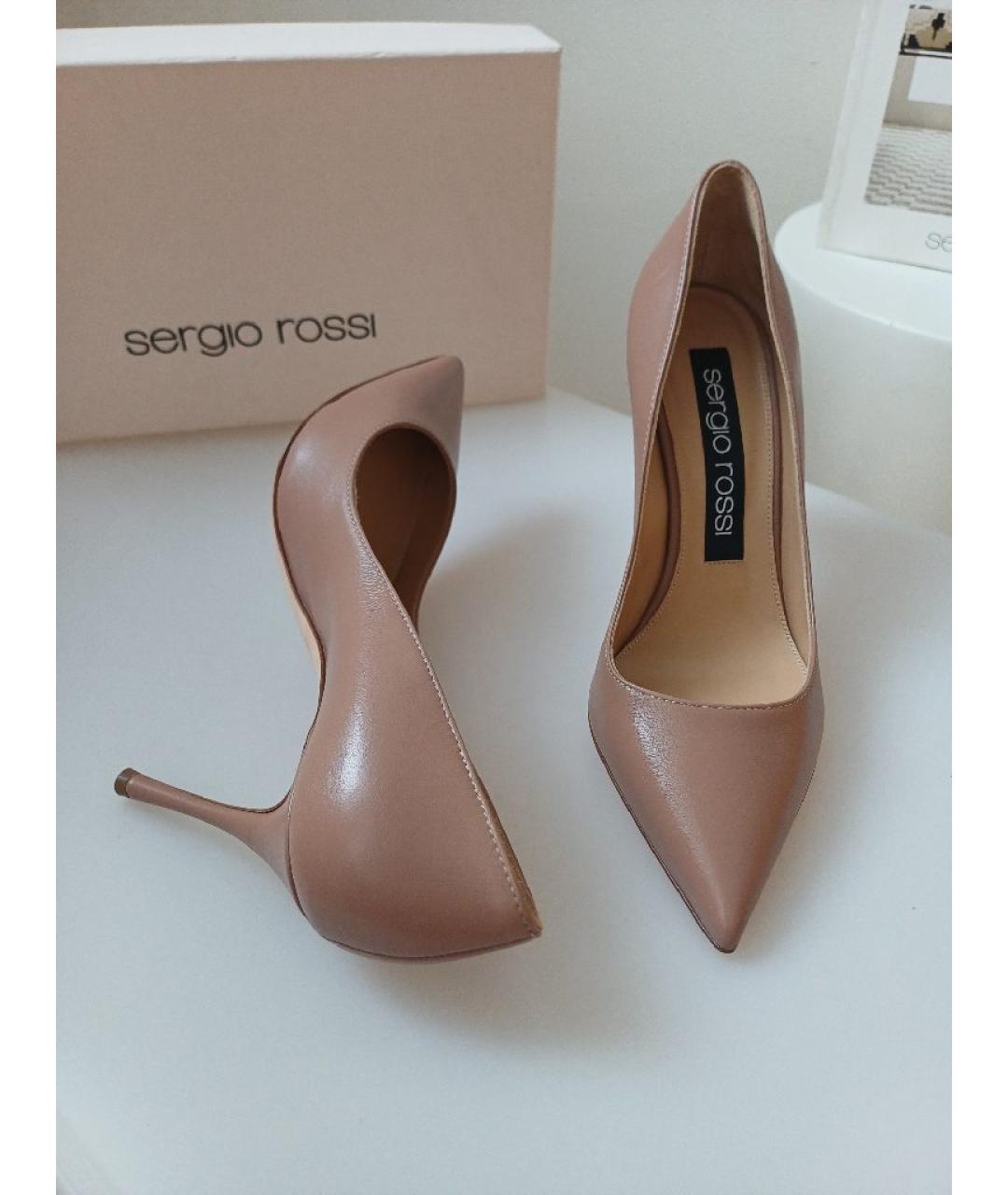 SERGIO ROSSI Коричневые кожаные туфли, фото 5