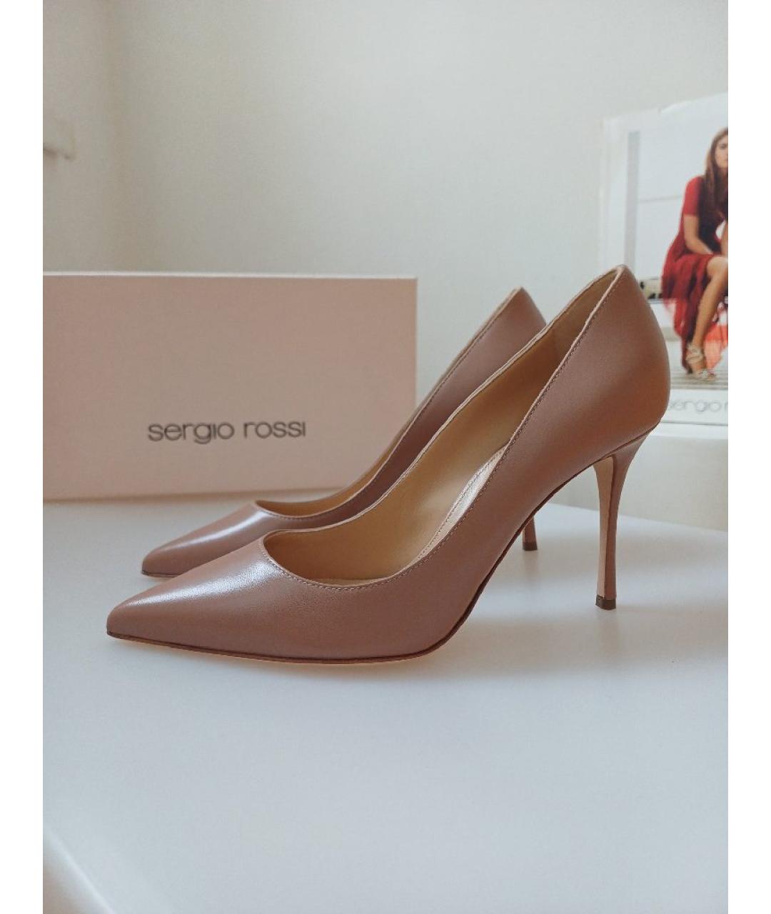 SERGIO ROSSI Коричневые кожаные туфли, фото 3