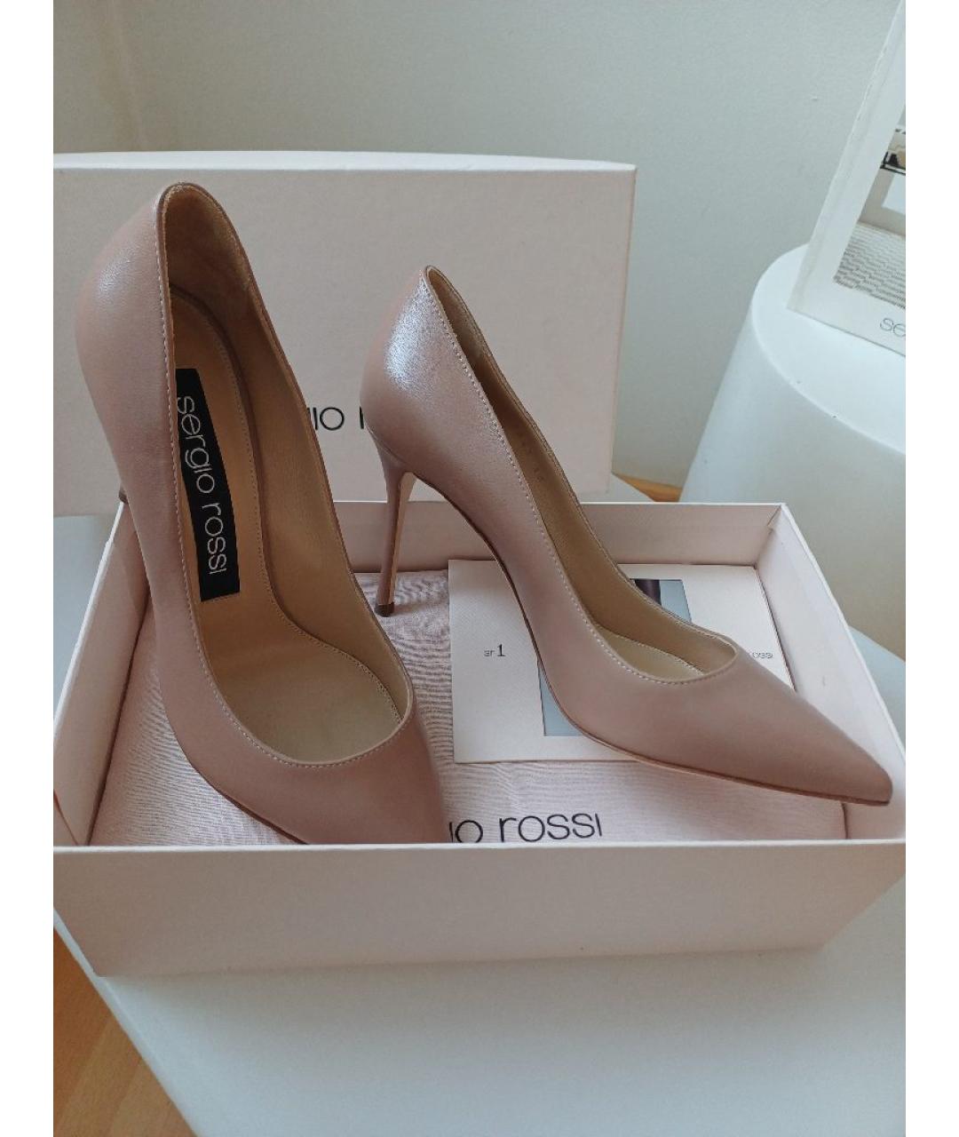 SERGIO ROSSI Коричневые кожаные туфли, фото 4