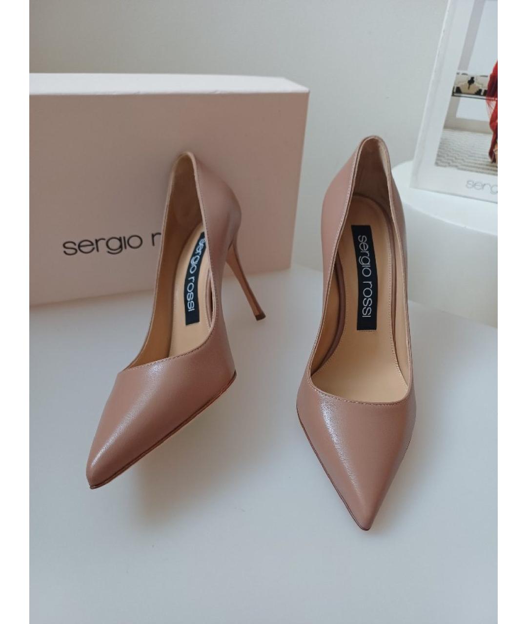 SERGIO ROSSI Коричневые кожаные туфли, фото 6