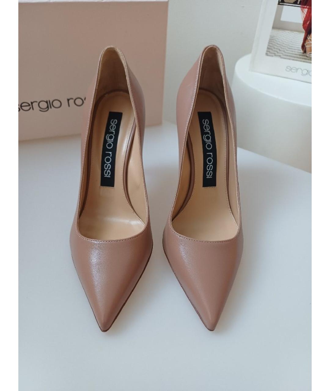 SERGIO ROSSI Коричневые кожаные туфли, фото 7