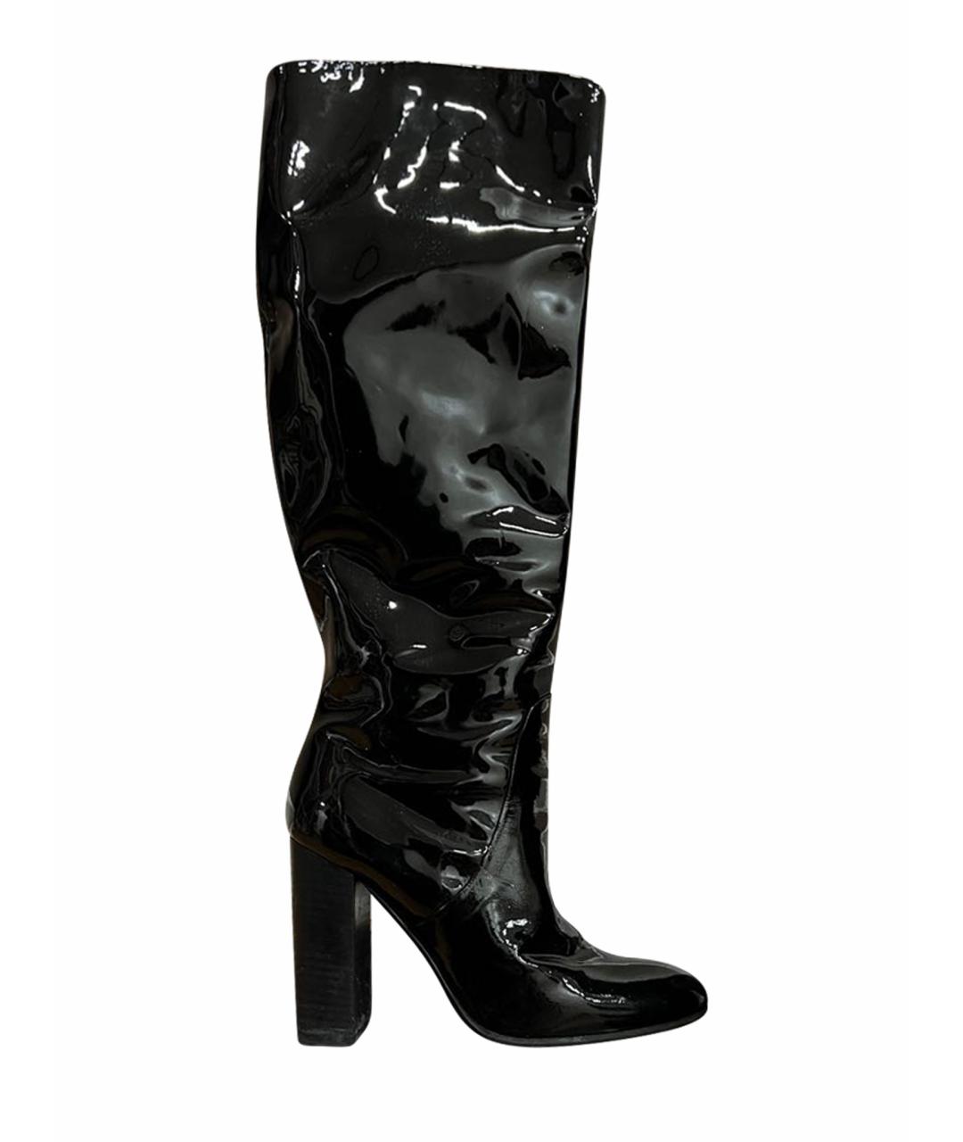 BOTTEGA VENETA Черные сапоги из лакированной кожи, фото 1
