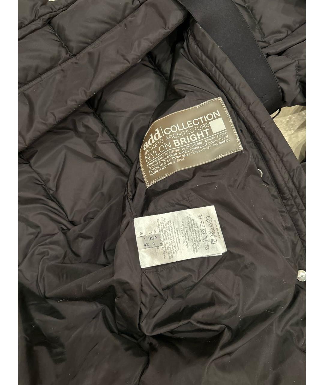 ADD Черное полиамидовое пальто, фото 3