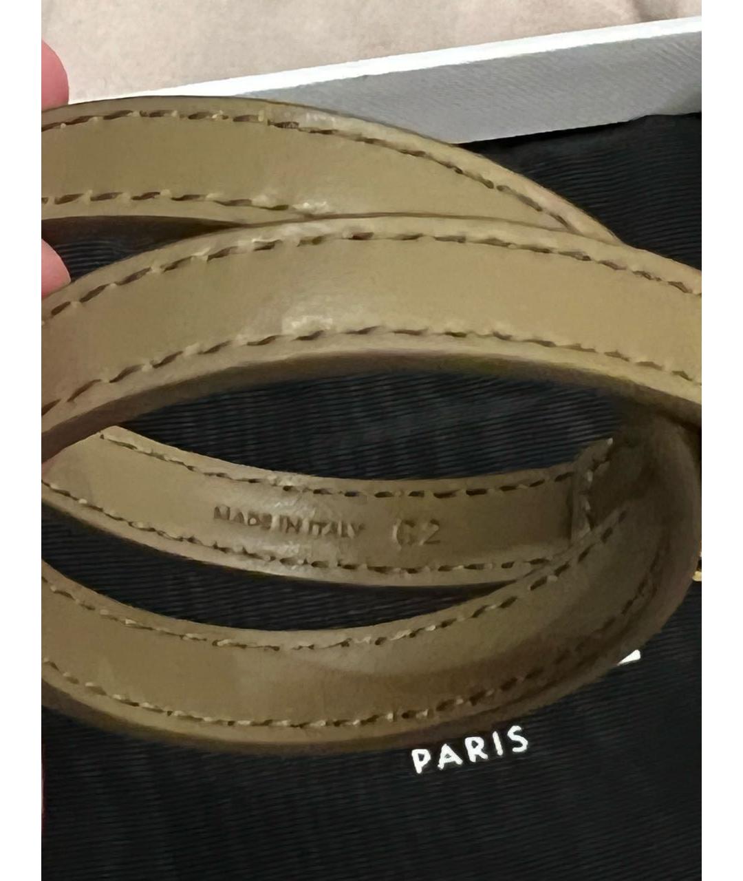 CELINE Хаки кожаный браслет, фото 4