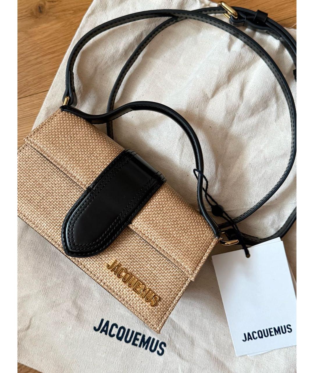 JACQUEMUS Черная сумка через плечо из искусственной кожи, фото 6