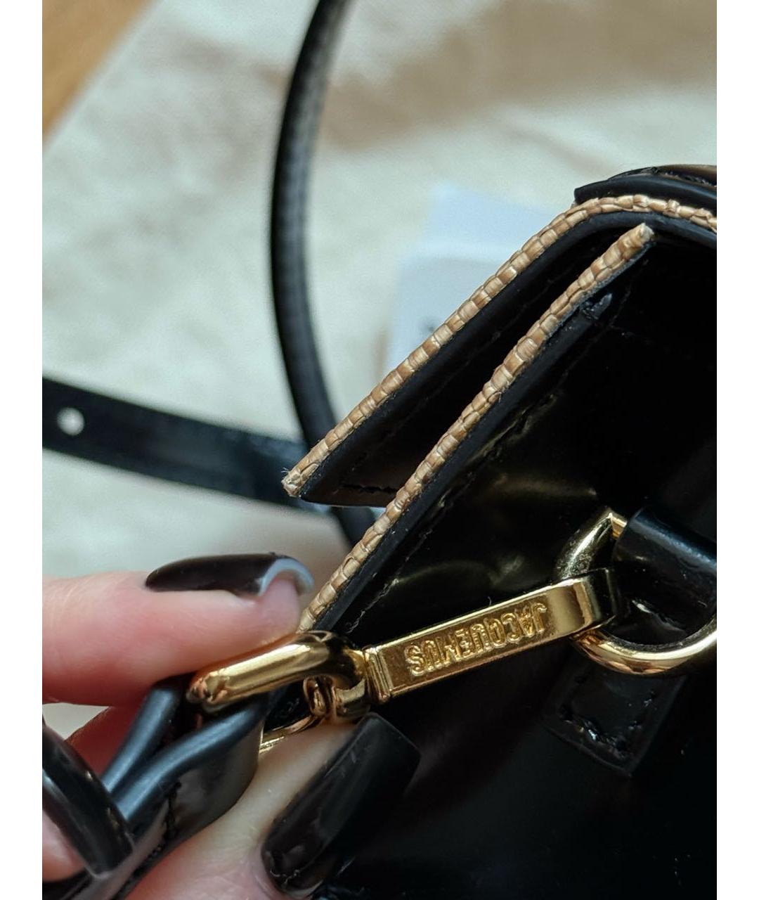 JACQUEMUS Черная сумка через плечо из искусственной кожи, фото 8