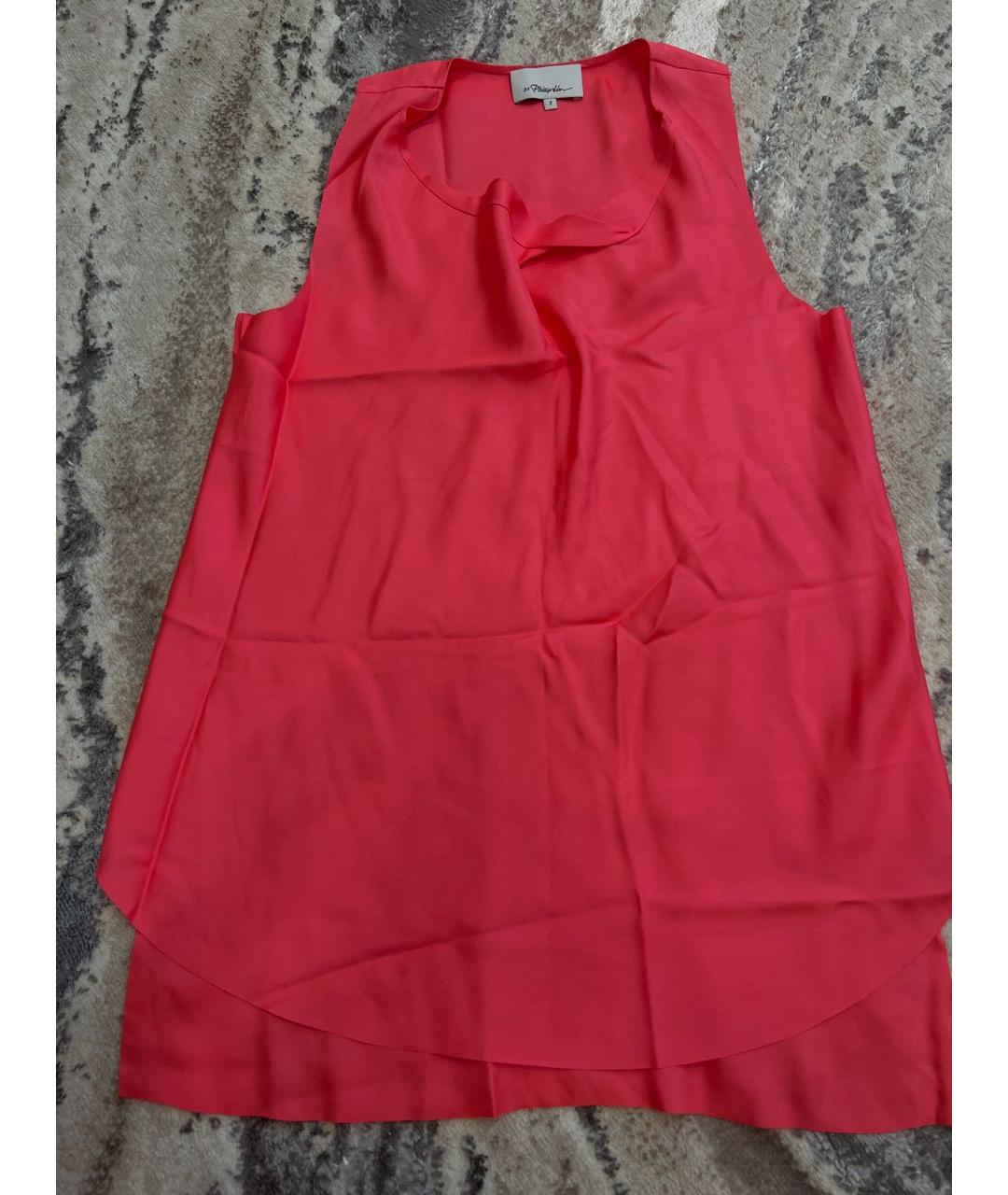 3.1 PHILLIP LIM Коралловая шелковая блузы, фото 3