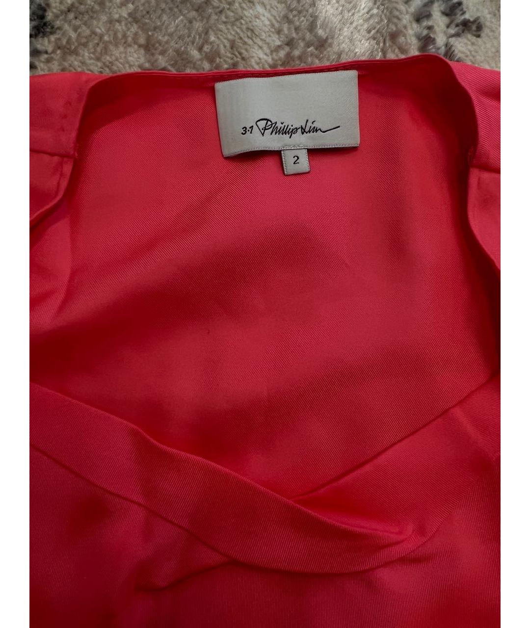 3.1 PHILLIP LIM Коралловая шелковая блузы, фото 2