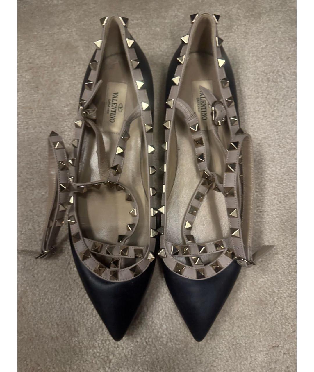 VALENTINO Черные кожаные балетки, фото 3