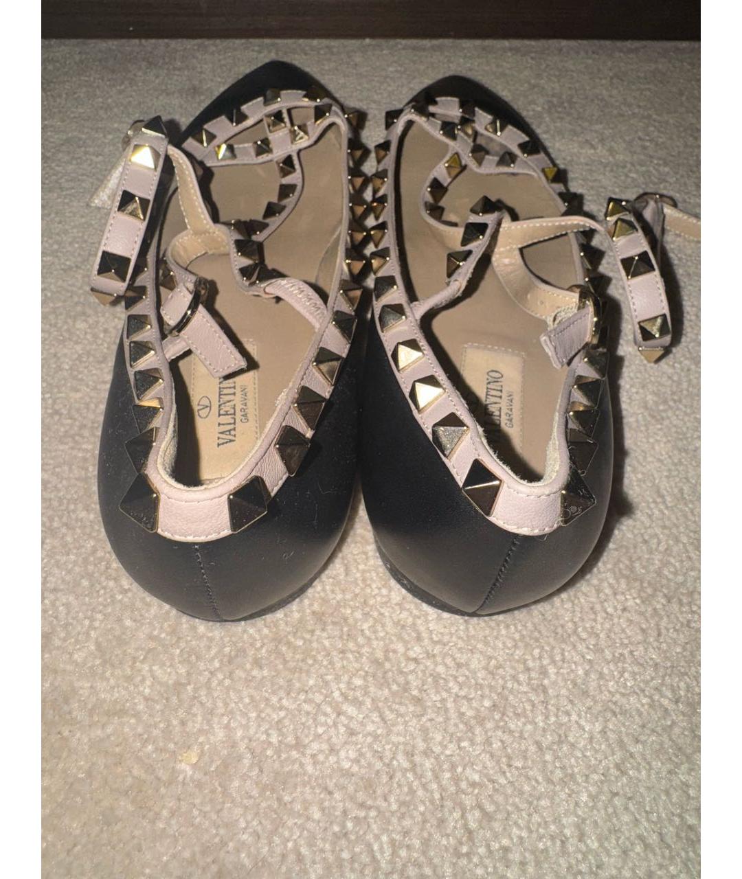 VALENTINO Черные кожаные балетки, фото 4