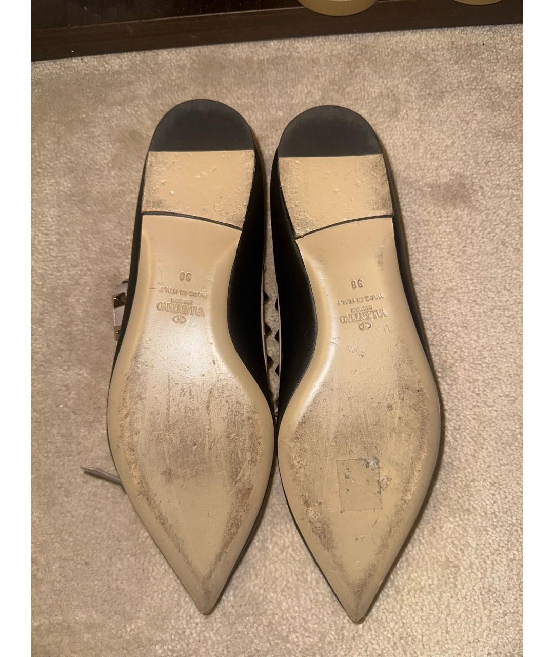 VALENTINO Черные кожаные балетки, фото 6