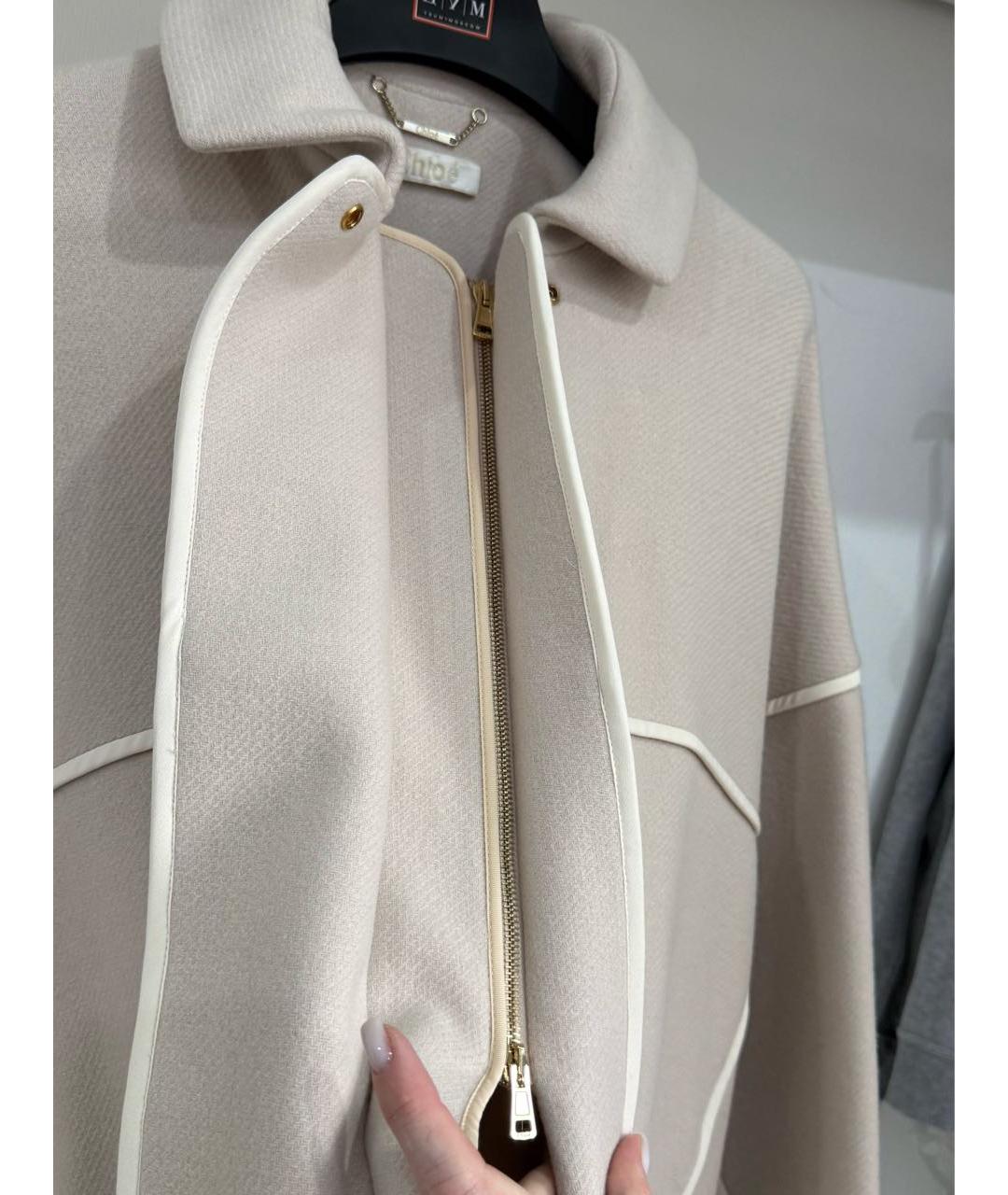 CHLOE Бежевое шерстяное пальто, фото 5