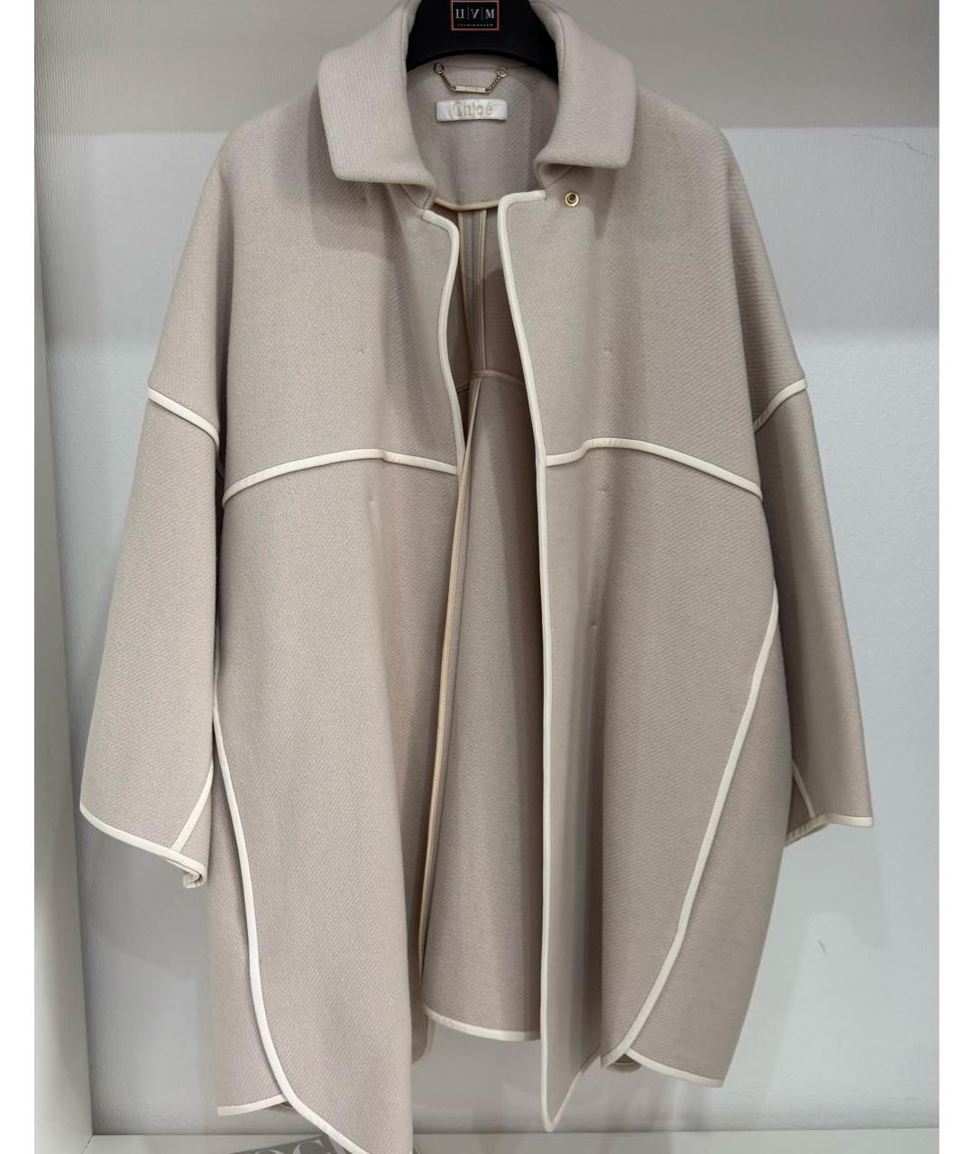 CHLOE Бежевое шерстяное пальто, фото 2