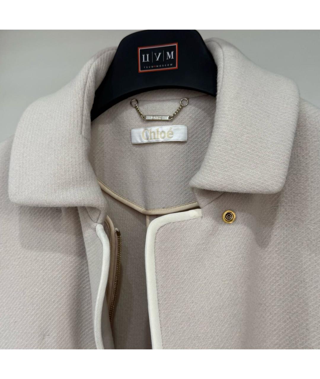 CHLOE Бежевое шерстяное пальто, фото 3