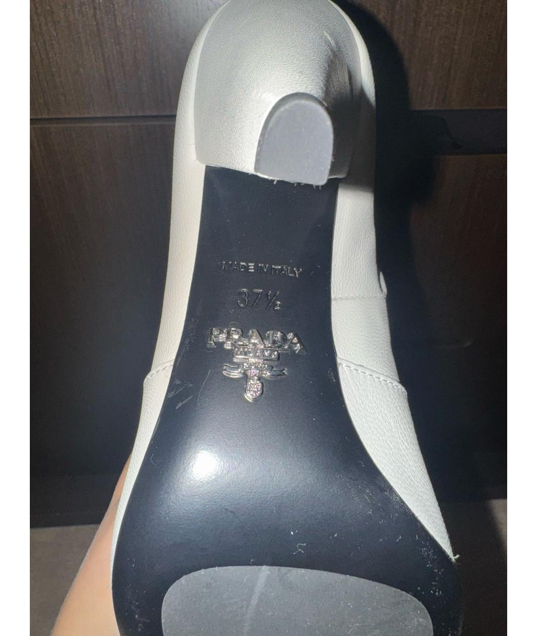 PRADA Белые кожаные ботильоны, фото 5