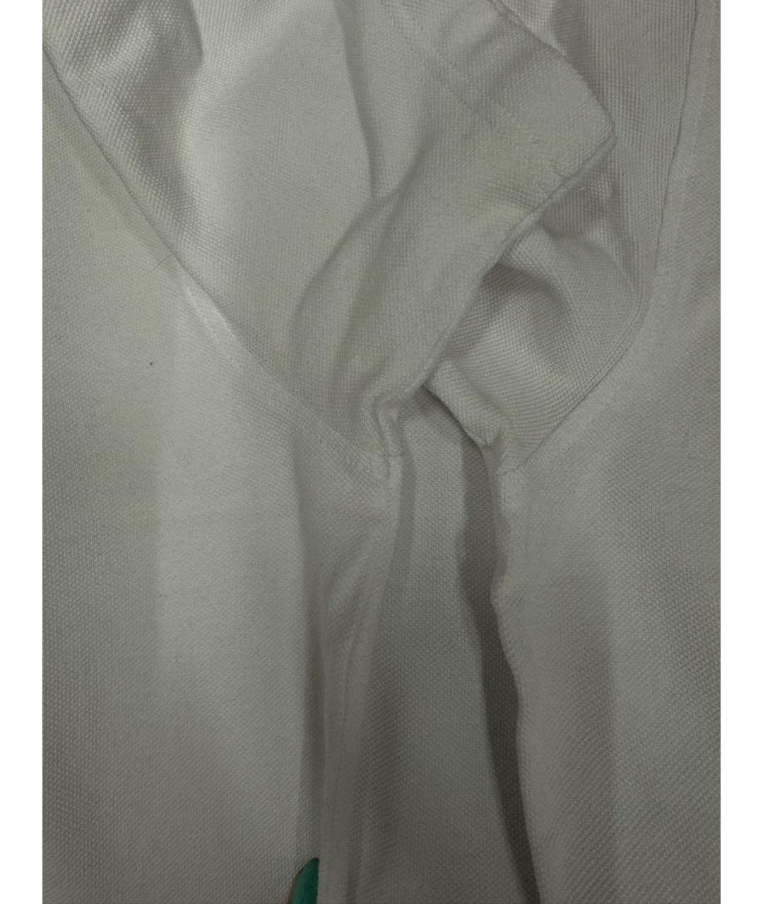 LORO PIANA Белое хлопковое поло с коротким рукавом, фото 3