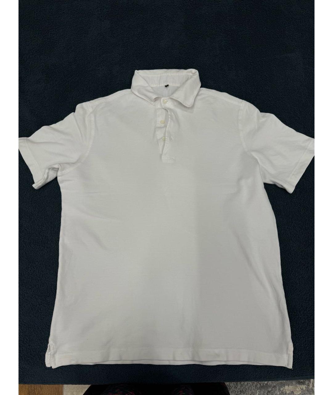 LORO PIANA Белое хлопковое поло с коротким рукавом, фото 4