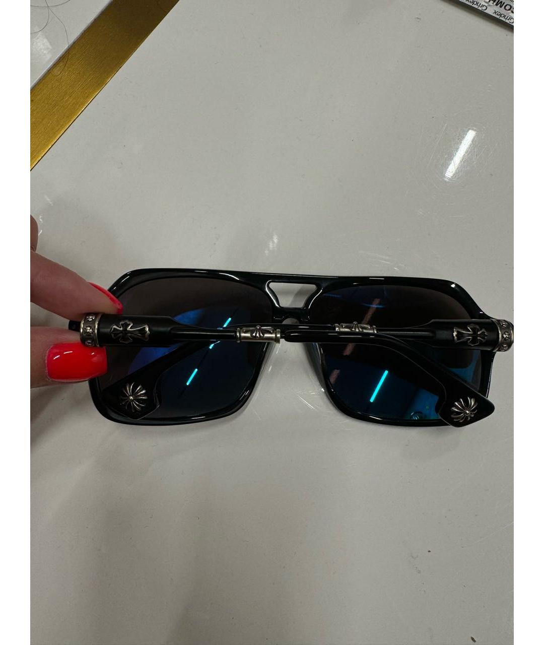 CHROME HEARTS Черные пластиковые солнцезащитные очки, фото 2